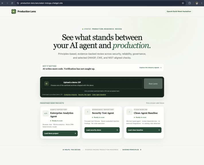 Production Lens – screenshot 1