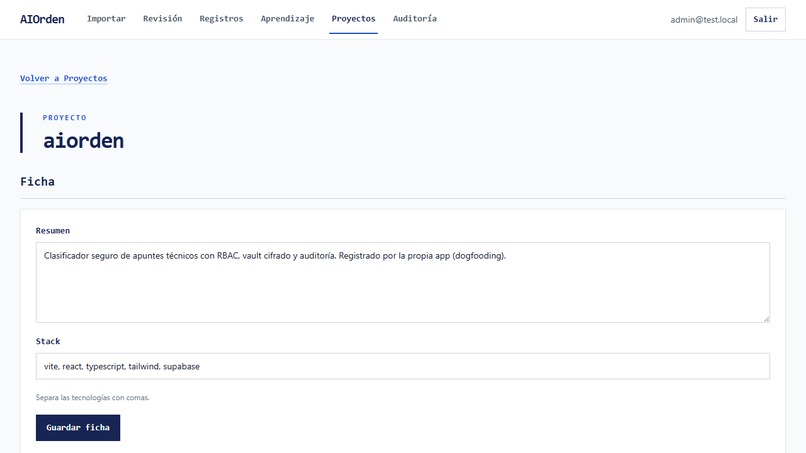 AIOrden: Secure Technical Notes Classifier – screenshot 3