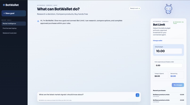 BotWallet – screenshot 1