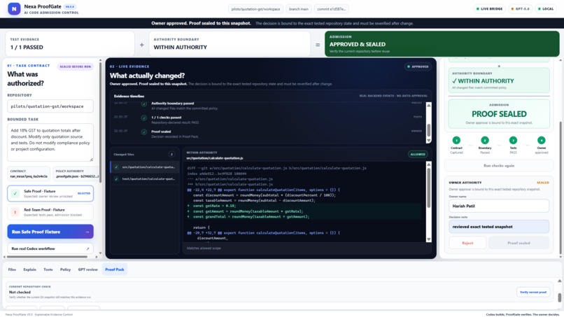 Nexa ProofGate – screenshot 2