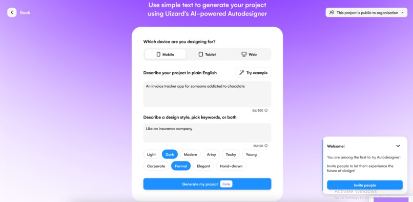 Prompt2App – screenshot 1