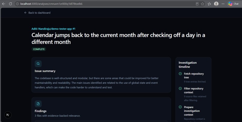 Code investigator – screenshot 2