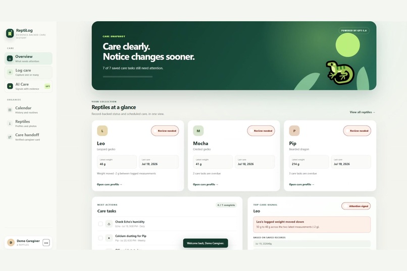 ReptilLog – screenshot 1