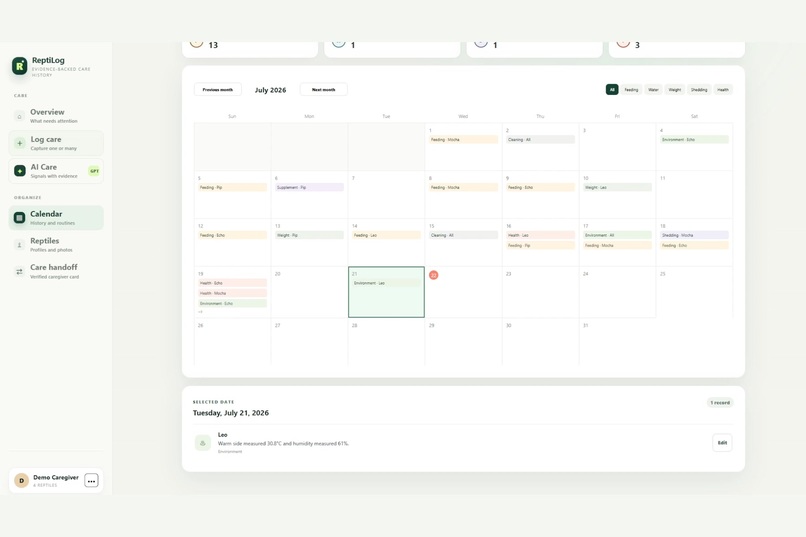 ReptilLog – screenshot 3