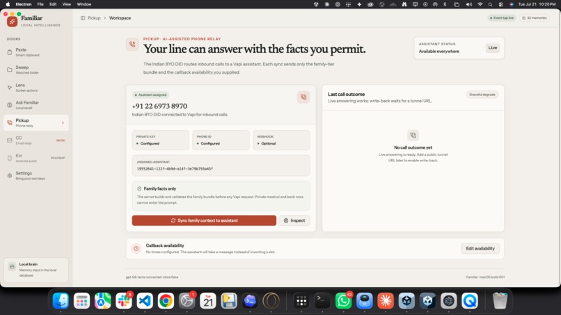 Familiar: the AI you never open – screenshot 3