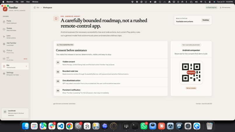 Familiar: the AI you never open – screenshot 4