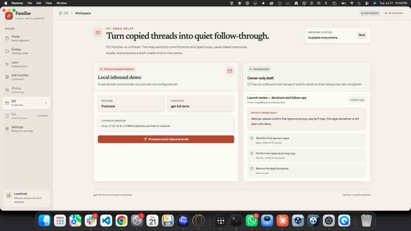 Familiar: the AI you never open – screenshot 5