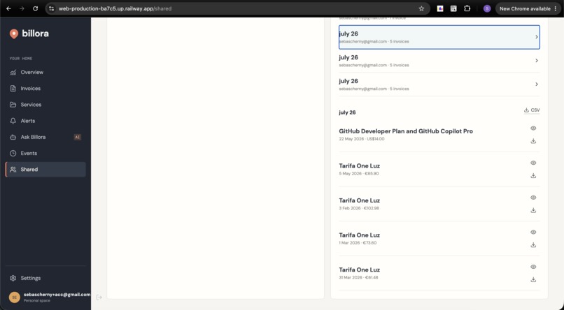 Billora - Visualize what you pay – screenshot 1