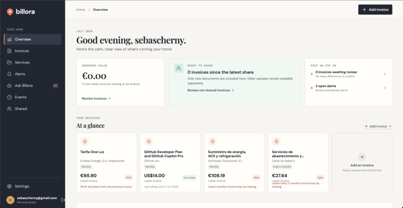 Billora - Visualize what you pay – screenshot 2