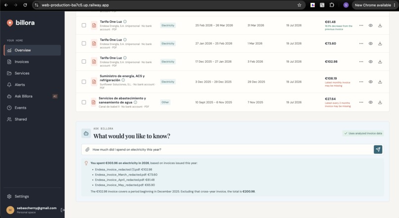 Billora - Visualize what you pay – screenshot 4