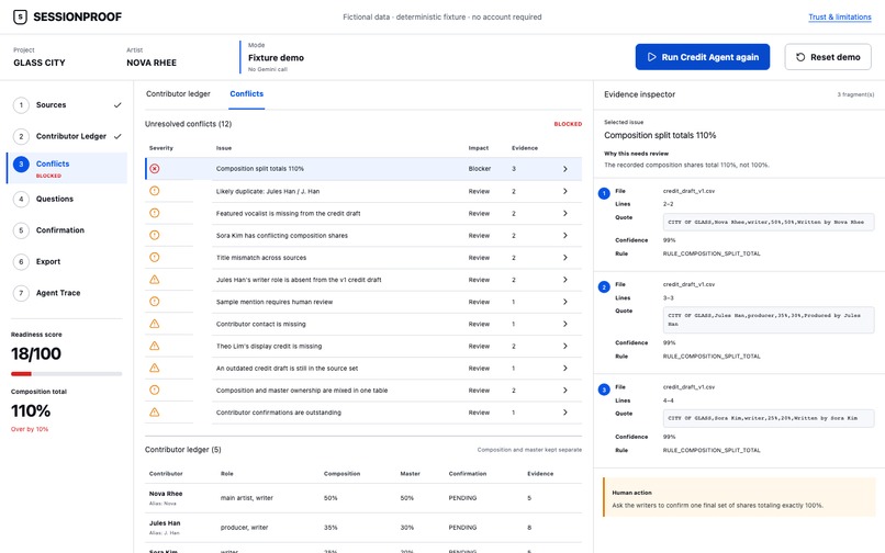 SESSIONPROOF – screenshot 1