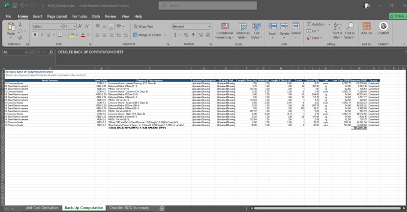 Plan2Takeoff: Structural BOQ & Cost Estimator – screenshot 1