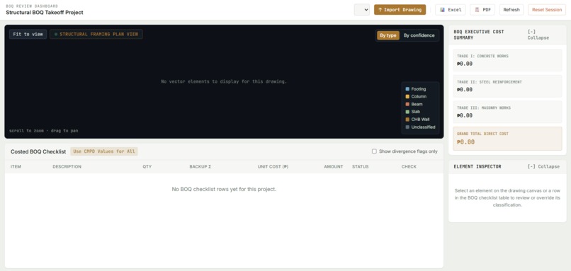 Plan2Takeoff: Structural BOQ & Cost Estimator – screenshot 4