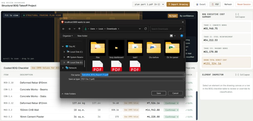 Plan2Takeoff: Structural BOQ & Cost Estimator – screenshot 5