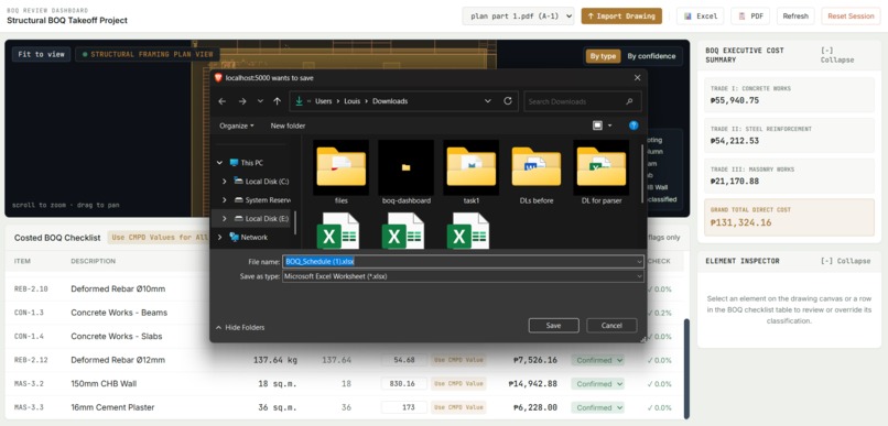 Plan2Takeoff: Structural BOQ & Cost Estimator – screenshot 6