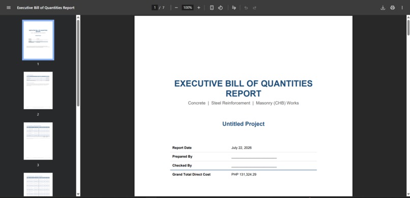 Plan2Takeoff: Structural BOQ & Cost Estimator – screenshot 8