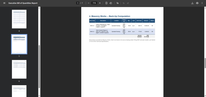 Plan2Takeoff: Structural BOQ & Cost Estimator – screenshot 10