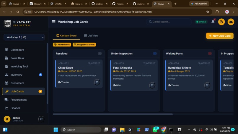Siyaya AI — The Intelligent Workshop Operating System – screenshot 5