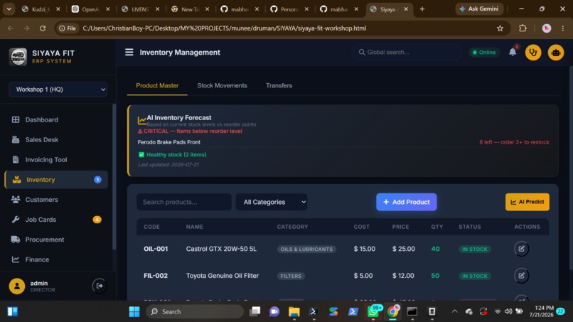 Siyaya AI — The Intelligent Workshop Operating System – screenshot 8