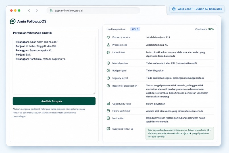 Amin FollowupOS AI – screenshot 2