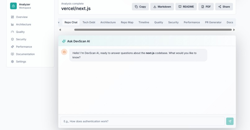 DevScan – screenshot 1