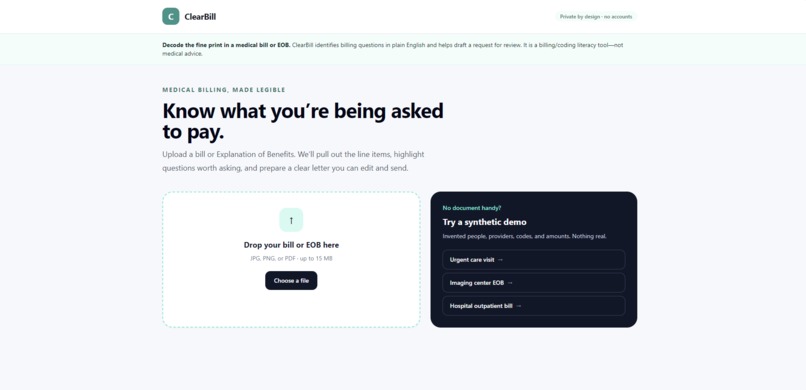 ClearBill – screenshot 1