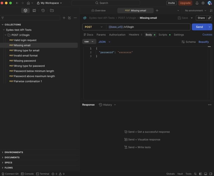Sydes test – screenshot 2