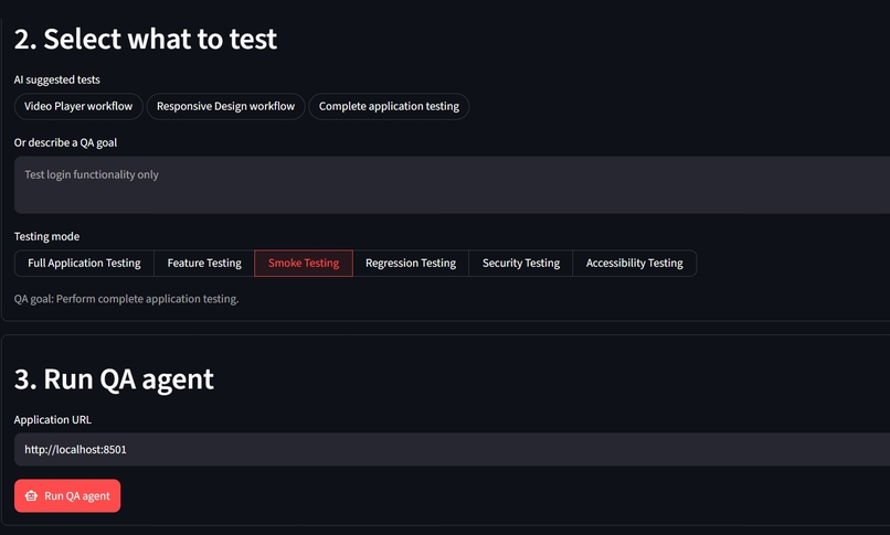 TestingAgent – screenshot 3