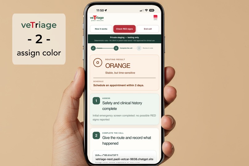 veTriage—Safety-First Vet Phone Triage PWA Built in a Week – screenshot 6