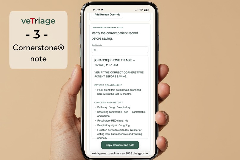 veTriage—Safety-First Vet Phone Triage PWA Built in a Week – screenshot 11