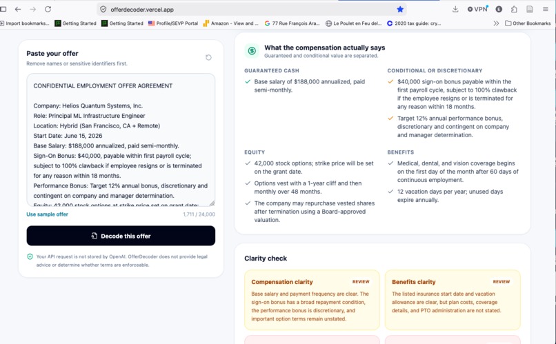 OfferDecoder – screenshot 2