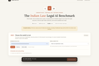 Indian Law 100: Legal AI Benchmark