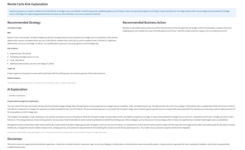 US Fleet Fuel Hedge Simulator – screenshot 4