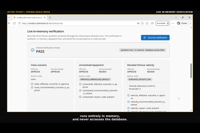 After Ticket Trust & Risk Engine – screenshot 1