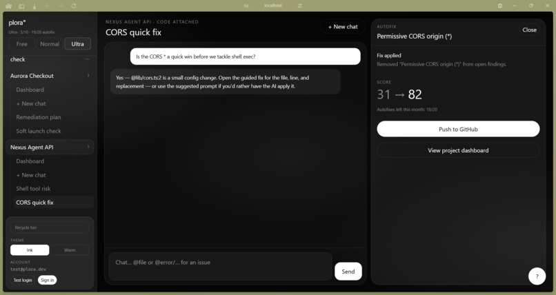Plora - Vibe Code Security Auditor – screenshot 1