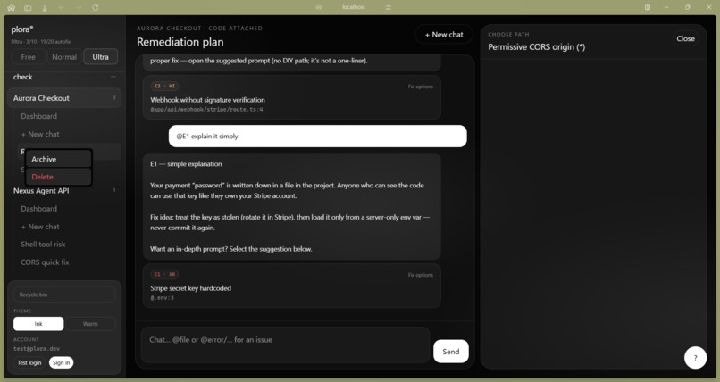 Plora - Vibe Code Security Auditor – screenshot 2