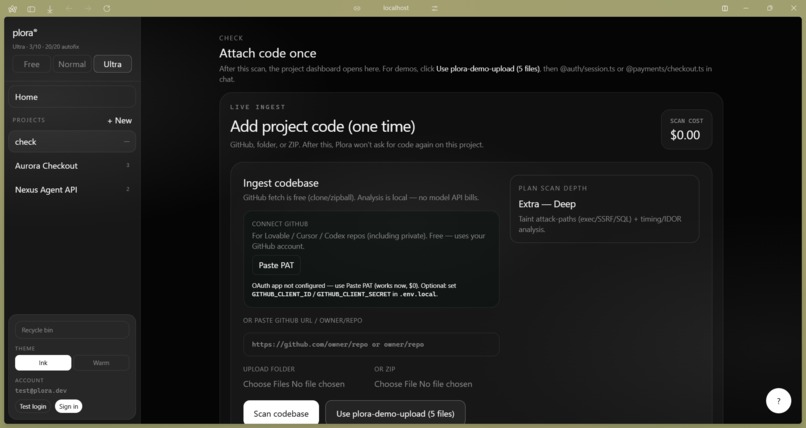 Plora - Vibe Code Security Auditor – screenshot 4