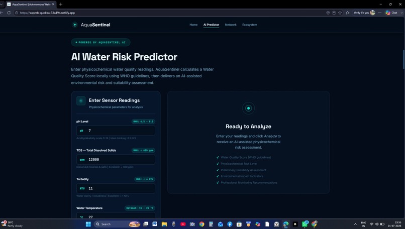 Intelligent Water Decision Support Platform (AquaSentinel) – screenshot 2