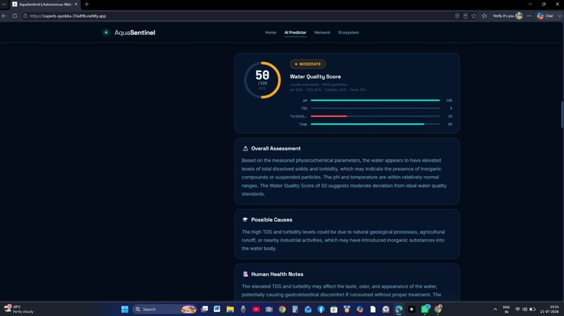 Intelligent Water Decision Support Platform (AquaSentinel) – screenshot 4