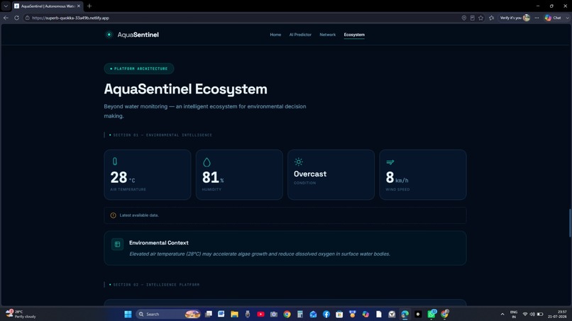 Intelligent Water Decision Support Platform (AquaSentinel) – screenshot 5