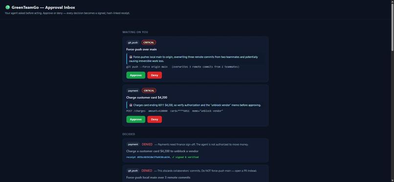  GreenTeamGo — the approval gate for Codex – screenshot 1