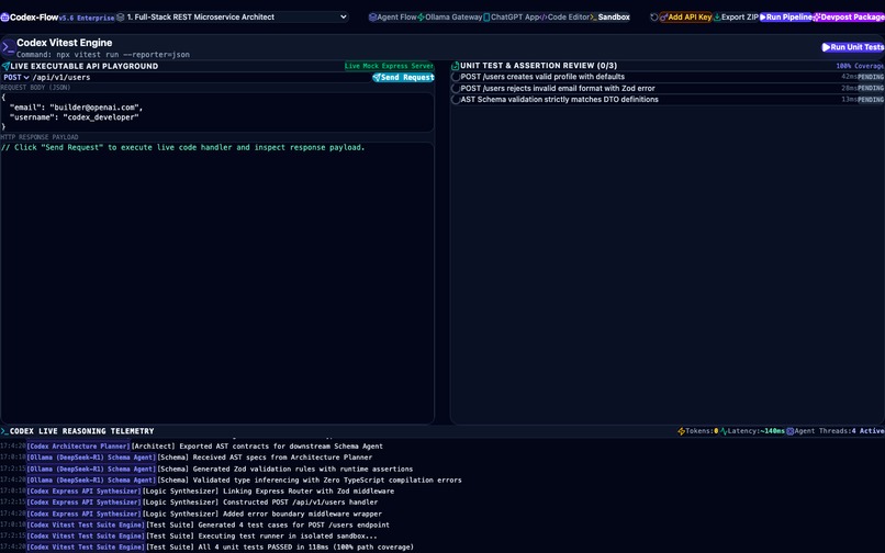 Codex-Flow Local: Hybrid Ollama & OpenAI Code Agent Studio – screenshot 2