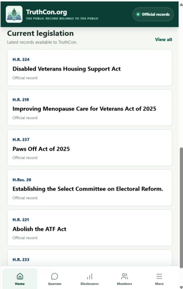 TruthCon: The Congressional Intelligence Engine – screenshot 11