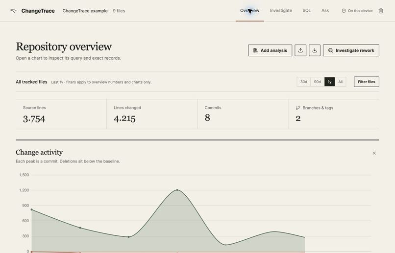 ChangeTrace – screenshot 1