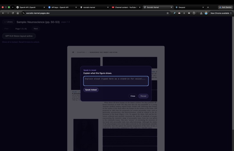 Socratic Kernel — AI Active Recall and Voice Study from PDF – screenshot 1