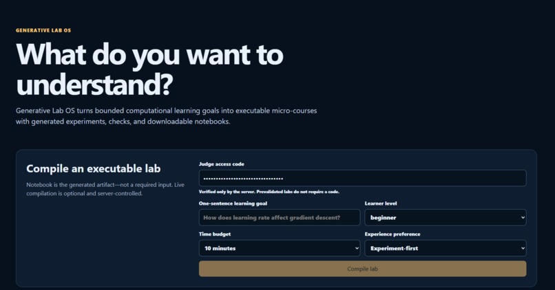 Generative Lab OS – screenshot 1