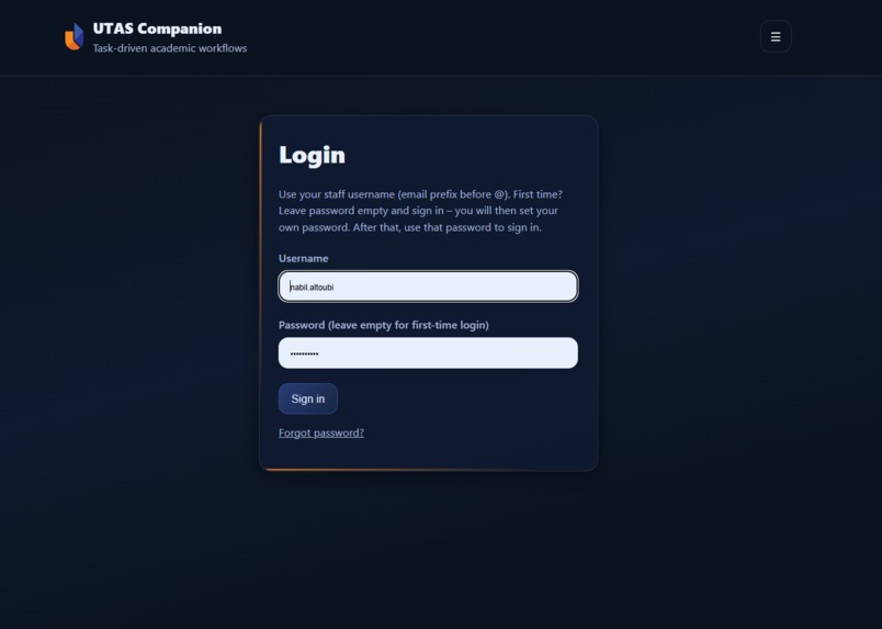 UTAS Companion  – screenshot 1