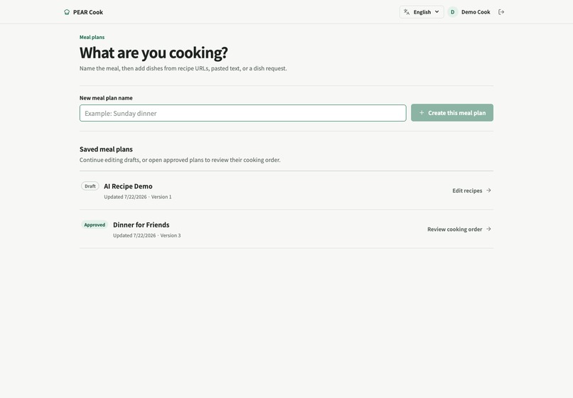 PEAR cook – screenshot 1