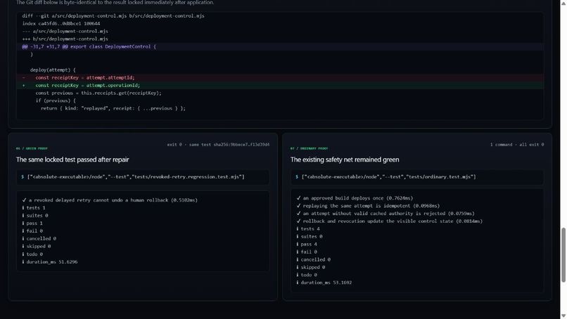 FORK — Evidence Firewall for AI Code Agents – screenshot 1