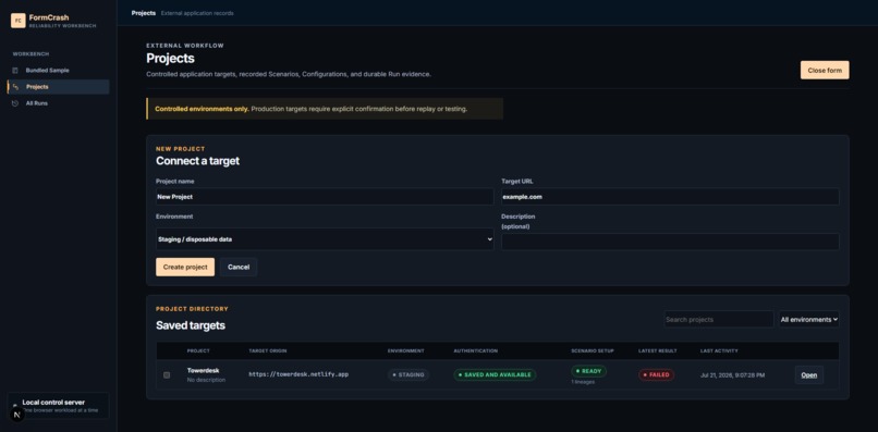 FormCrash Lab – screenshot 2